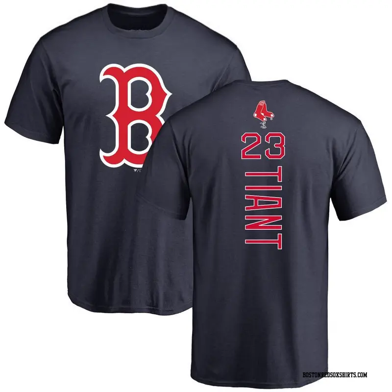 Men's Boston Red Sox ＃23 Luis Tiant Navy Backer T-Shirt