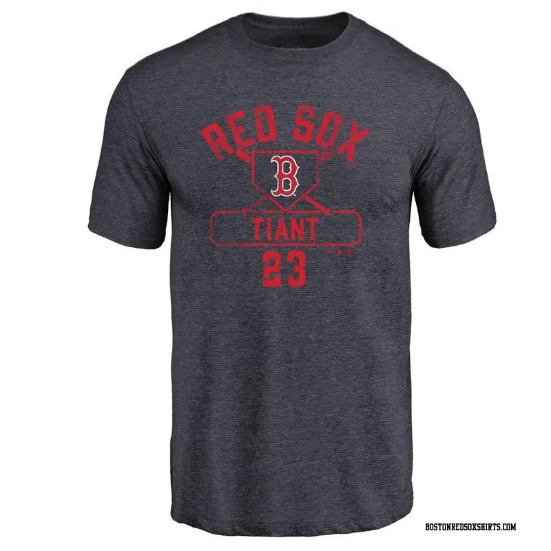 Men's Boston Red Sox ＃23 Luis Tiant Navy Base Runner T-Shirt