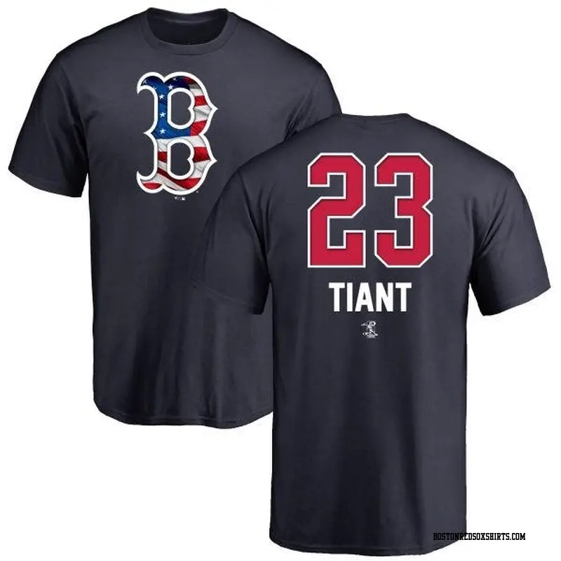 Men's Boston Red Sox ＃23 Luis Tiant Navy Branded Name and Number Banner Wave T-Shirt