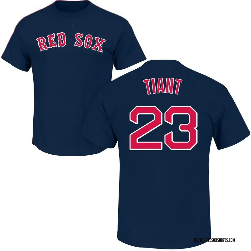 Men's Boston Red Sox ＃23 Luis Tiant Navy Roster Name & Number T-Shirt