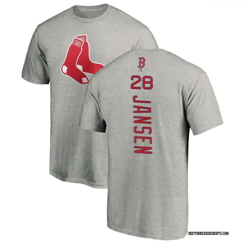 Men's Boston Red Sox ＃28 Danny Jansen Ash Backer T-Shirt