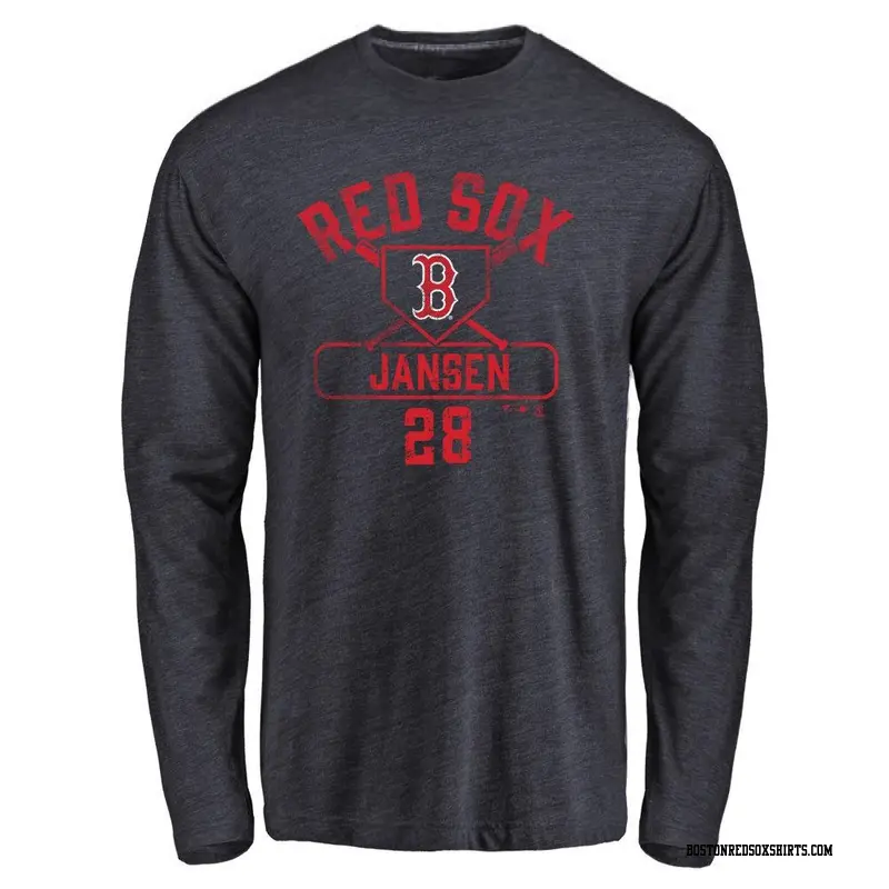 Men's Boston Red Sox ＃28 Danny Jansen Navy Base Runner Long Sleeve T-Shirt