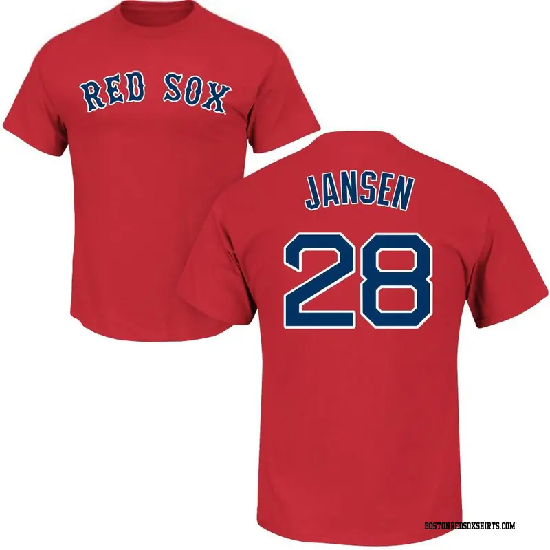 Men's Boston Red Sox ＃28 Danny Jansen Scarlet Roster Name & Number T-Shirt