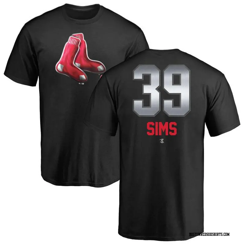 Men's Boston Red Sox ＃39 Lucas Sims Black Midnight Mascot T-Shirt