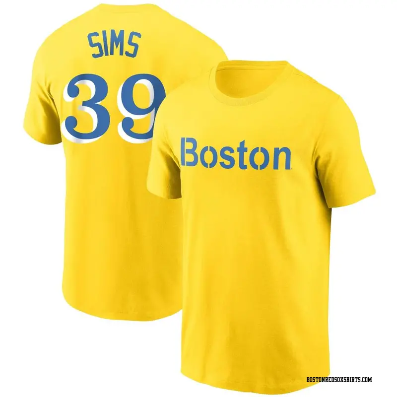 Men's Boston Red Sox ＃39 Lucas Sims Gold City Connect Name & Number T-Shirt