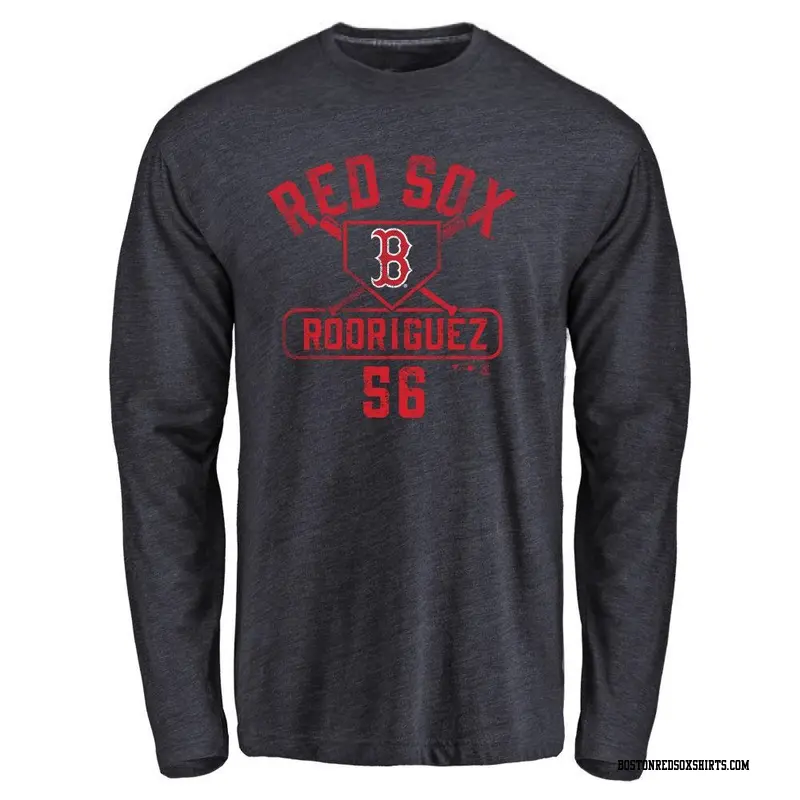 Men's Boston Red Sox ＃56 Joely Rodriguez Navy Base Runner Long Sleeve T-Shirt