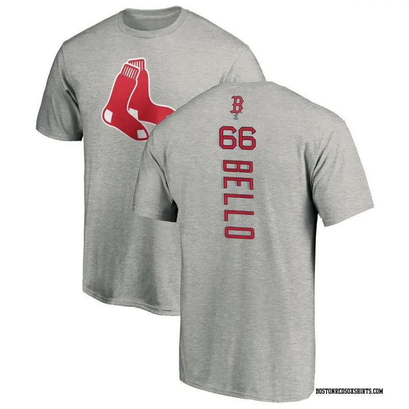 Men's Boston Red Sox ＃66 Brayan Bello Ash Backer T-Shirt