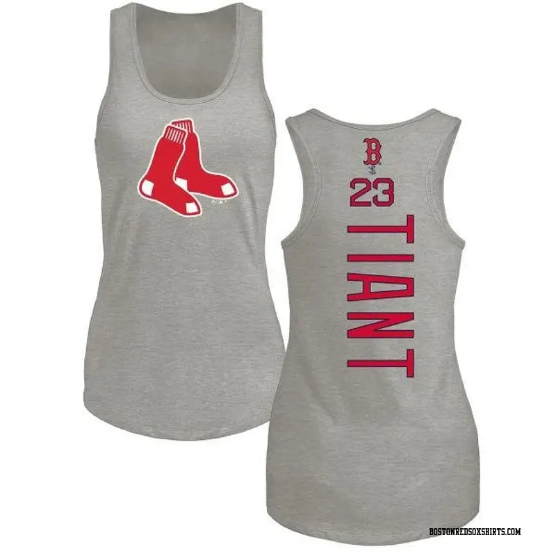 Women's Boston Red Sox ＃23 Luis Tiant Ash Branded Backer Tank Top