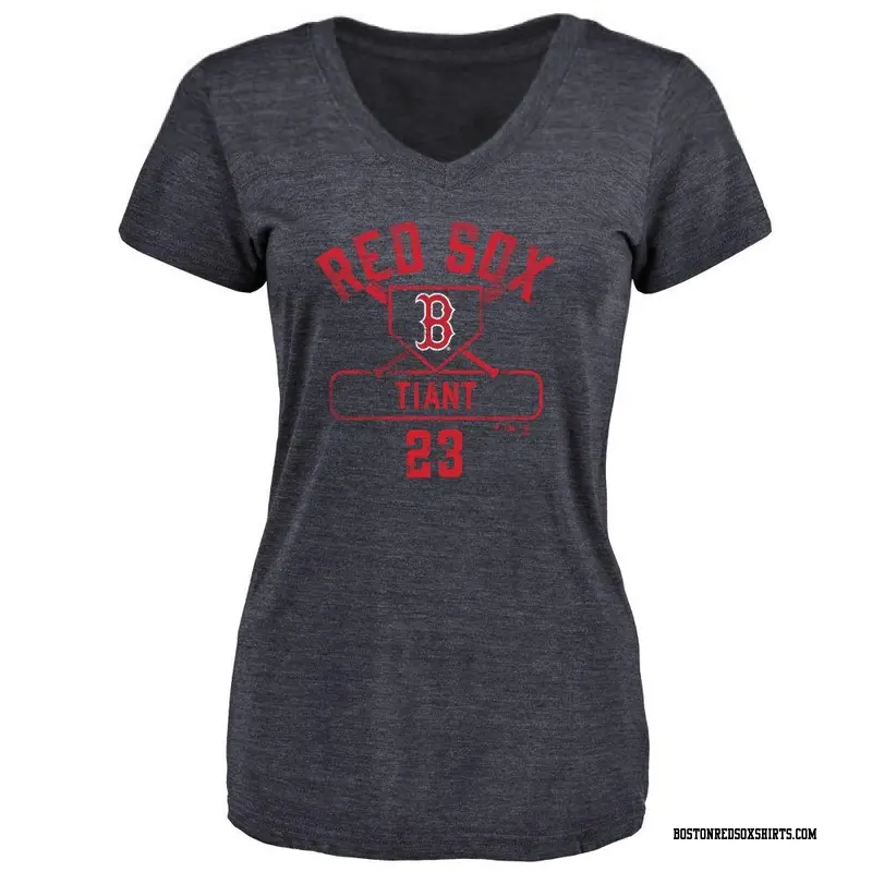 Women's Boston Red Sox ＃23 Luis Tiant Navy Base Runner T-Shirt