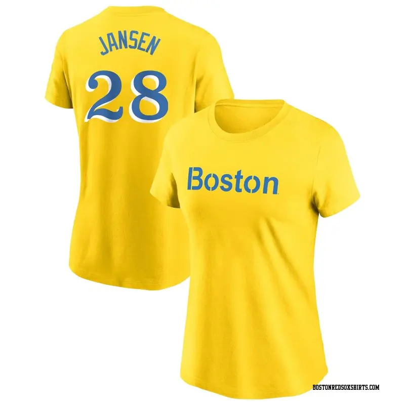 Women's Boston Red Sox ＃28 Danny Jansen Gold City Connect Name & Number T-Shirt