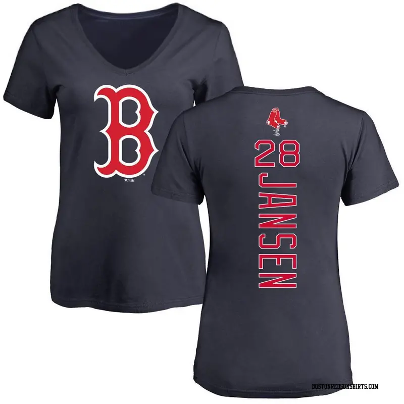 Women's Boston Red Sox ＃28 Danny Jansen Navy Backer Slim Fit T-Shirt