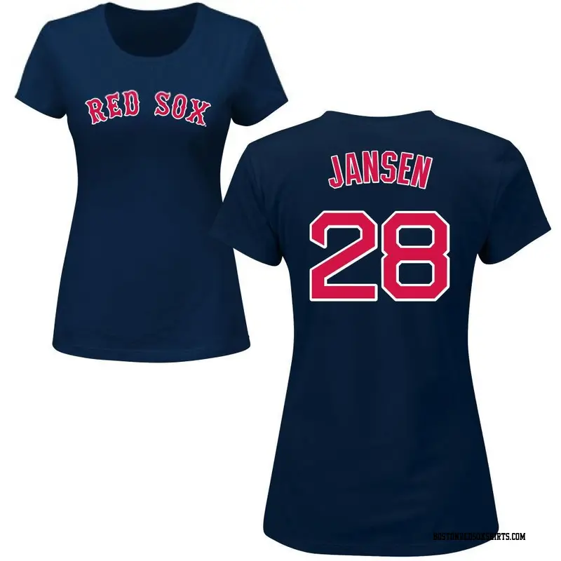 Women's Boston Red Sox ＃28 Danny Jansen Navy Roster Name & Number T-Shirt