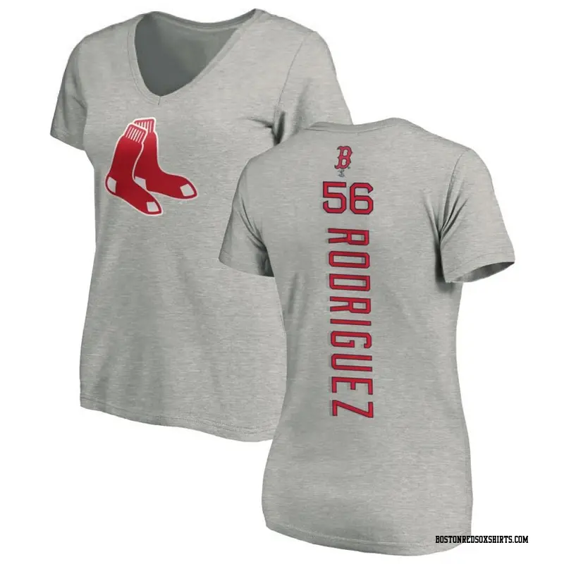 Women's Boston Red Sox ＃56 Joely Rodriguez Ash Backer Slim Fit T-Shirt