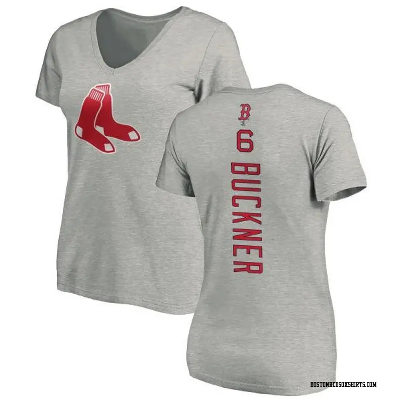 Women's Boston Red Sox ＃6 Bill Buckner Ash Backer Slim Fit T-Shirt