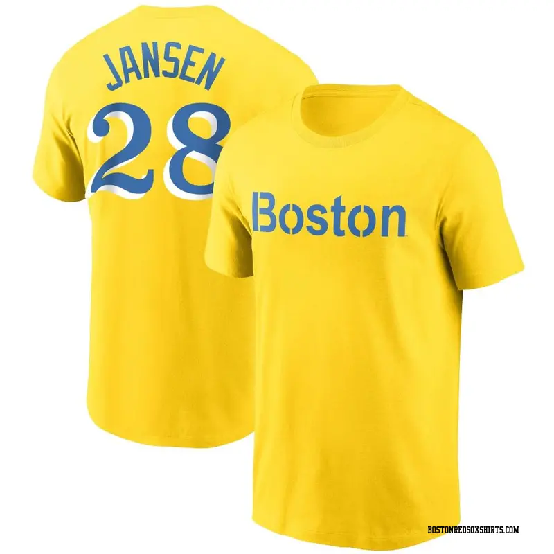 Youth Boston Red Sox ＃28 Danny Jansen Gold City Connect Name & Number T-Shirt