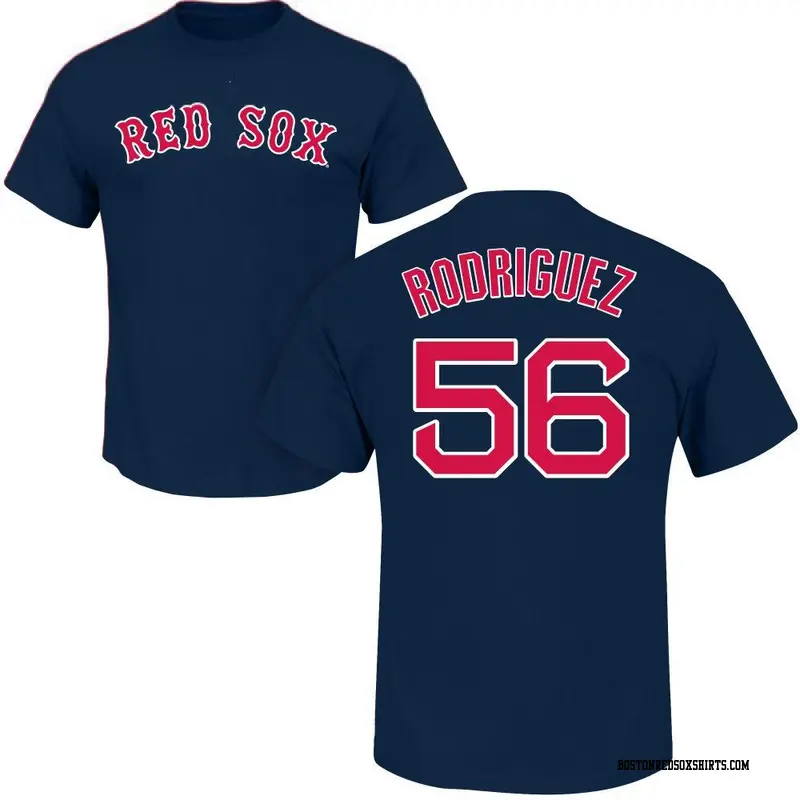 Youth Boston Red Sox ＃56 Joely Rodriguez Navy Roster Name & Number T-Shirt